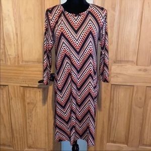 New! Honey & Lace M Chevron Striped Brea Dress